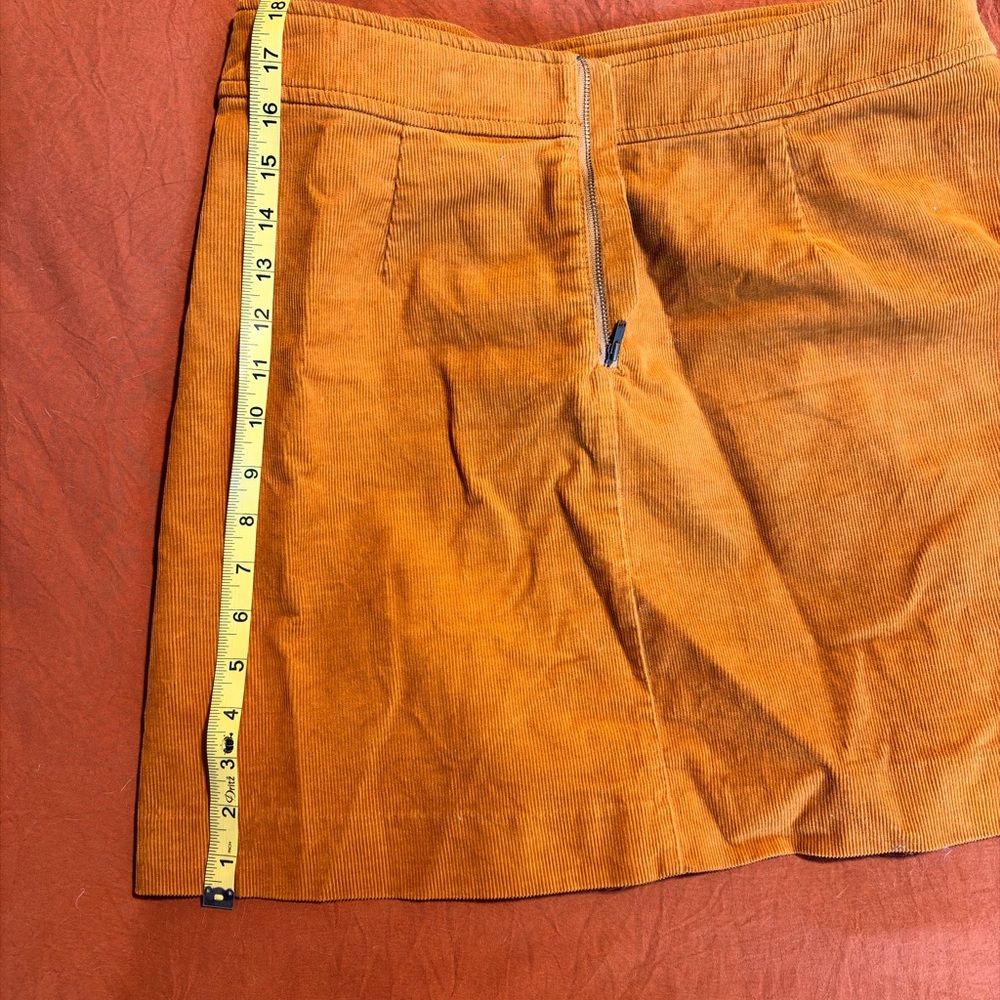 J. Crew Corduroy Mini Skirt in Burnt Orange